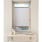 Beyaz Plise Katlanır Cam Balkon Perdesi - Ofis Perdesi - Mutfak Perdesi - Salon Perdesi -