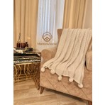 Montana home Ponponlu Triko Örgü TV Battaniyesi 130x170 cm Kırışmaya Dayanıklı Pamuk Doku