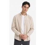 DeFacto %100 Pamuk Regular Fit Polo Yaka Gabardin Uzun Kollu Gömlek F1261AX26SP