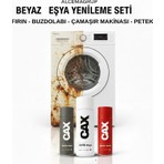 Çamaşır Makinesi Boyama Seti -Pas Önleyici Astar, Sararmaz Beyaz Boya ve Suya Dayanıklı Vernik 400ML