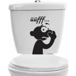 Beta Moda Hub Komik Uff Koku Dekoratif Klozet Banyo Sticker Siyah