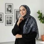 Revam Collection Etnik Retro Desenli Pamuk Şal Siyah %100 Pamuk Günlük Kullanım İçin