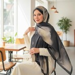 Revam Collection Siyah-Yeşil Desenli Pamuk Soft Şal Marline Serisi