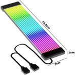 Exem Shop ARGB Anakart 24 Pin Kablo Kılıfı 5V 3 Pin RGB Işıklı Siyah