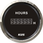 Kus Motor Zaman Saati Göstergesi Siyah 12/24V 52mm