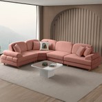 Eymense Aries Yataklı Sandıklı Modüler Köşe Koltuk Takımı M Pembe