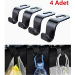 Safestore 4 Adet Pratik Araba Koltuk Arkası Askı Çok Amaçlı Elbise Çanta Poşet Askısı
