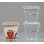 Mika Sert Plastik Tatlı Kasesi,magnolya Kasesi,prizma 50ADET Kap+Kapak Takım
