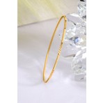 INNUENDO JEWELRY 925 Ayar Gümüş Üzeri 22 Ayar Altın Kaplama Kalemli Ajda Bilezik Kadın Şık Klasik Bilezik