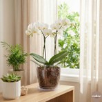 Melkan Home Orkide Saksı, Şeffaf Orkide Saksısı 1,5 Litre Kristal Orkide Saksı