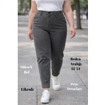 Cedy Denim Cedy Denım Kadın Büyük Beden Pileli Mom Jean Pantolon C600