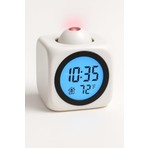 LED Projeksiyon Dijital Çalar Saat, Sesli Anons Fonksiyonu, Sıcaklık Göstergeli, Duvar ve Tavan Projeksiyonu, 10 Dakikalık Erteleme, USB Veya Pil ile Çalışma, Yatak Odası ve Ofis Için (Beyaz)