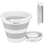 12 Litre Katlanabilir Kova - Akordiyon Katlanır Kova - Araba Kovası - Gri - 32.5 x 27.5 x 6 cm - Pp+ Tpr