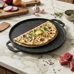 Acar Diamante Döküm Çift Taraflı Izgara Tava 34 cm Siyah Renkli Uzun Ömürlü Malzeme