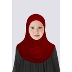 Betül Akbay Kız Çocuk Pratik Başörtü Pamuklu Meryem Model Bordo