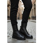 Ayakmod Premium 52682-1 Z Siyah Hakiki Deri Kadın Bot Postal