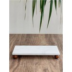 Mermer Yağlık Altı Ahşap Misket Ayaklı 20 x 10 cm Mermer Sunumluk