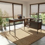 Lagomood Modulago Ofis Masa Takımı Antrasit Ceviz Suntalam Malzeme 140 x 50 cm Dikdörtgen Şekil