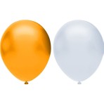 İstoç Parti Metalik Balon Seti 20 Adet ( Beyaz, Turuncu)