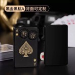 Techmarketi Yaratici Poker Tasarim Jet Alev Oyun Karti Rüzgar Geçirmez Çakmak