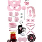 Candy Women Fantazi Set  Detaylı Kelepçe ve Tasmalı 16 Parça
