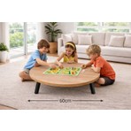 Alesta Life 60 cm Yuvarlak Katlanabilir Ahşap Yer Sofrası – Piknik ve Yer Oturma Düzenleri İçin Pratik Masa