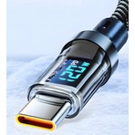 Armesse 120W Güçlü Dijital Göstergeli USB To Type C Şarj Kablosu 2 Metre Hızlı Şarj Uyumluluğu