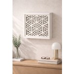Aspera Wood Dekoratif Wi-Fi Modem ve Sigorta Kutusu Gizleyici Ahşap 36x35x11 cm Kilitsiz Kapak