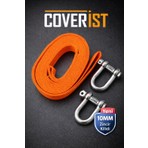Coverist Araç Çekme Halatı 10MM Çelik Uçlu 3 Metre Turuncu Halat 2.5 Tona Kadar