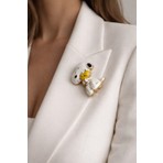 Modex Sarı Kuş Figürlü Sevimli Snoopy Köpek Broş (4cm)