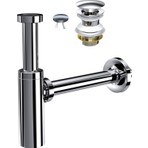 Suera Moon Ayarlanabilir Lavabo Sifonu + Qualis Pop-Up Set (Krom- Taşma Delikli)