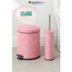 Berta Hijyen Vintage Banyo Seti Beyaz Çöp Kovası 5lt Tuvalet Fırçası Lüks Model