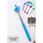 Berdina Home Portatif Uzayabilir Parmak Şeklinde Sevimli Öğretmen Işaret Tahta Çubuğu Teleskopik Çubuk 20CM 67CM