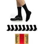 Dayco Premium Yazlık Erkek Bambu Soket Çorap 8'li Siyah Set Kraft Kutulu - 41-45 - 478