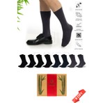 Dayco Premium Dikişsiz Yazlık Bambu Çorap 8'li Set Kraft Kutulu 4 Siyah 2 Lacivert 2 Füme - 477 - 41-44