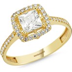 Sembol Gold Baget Sarı Altın Tektaş Yüzük 0.80 Karat