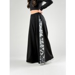 Cocopelli Desenli Siyah Oversize Kadın Samurai Pantolon COC2775