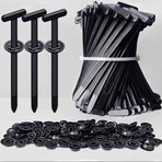 Monte Lua 100 Adet (50 klips + 50 toka), Oto Tampon Klipsi, Araba, Bagaj, Motor Koruma Paneli, Kablo Bağı, Siyah, (50 set takım)