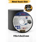 Bosch Metal Kesici Disk 115 x 1.0 x 22 mm Güçlü Inox & Çelik Kesme Diski 25 Adet