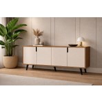 VM VERTEX MOBİLYA Latina Modern Konsol 180 cm Safir Meşe - Beyaz
