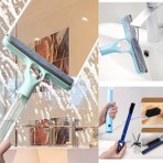 Mucit Home 4’ü 1 Arada Çift Taraflı Çok Amaçlı Cam Temizleme Kazıyıcı ve Silme Fırçası–sprey Şişeli