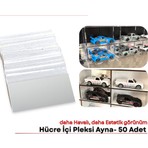 50 Adet 9,1 x 4,5 Dikdörtgen  Dekoratif Pleksi Kendinden Yapışkanlı  Gümüş Akrilik Ayna