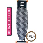 Asev Home Keçeli Ütü Masası Kılıfı Ayarlanabilir İpli Stoperli Örtüsü Bezi 55 x 140 cm Aura