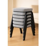 Ecowood Metal Tabure Seti 6 Parça Modern Tasarım İstiflenebilir Dayanıklı Metal Malzeme