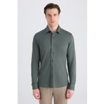 Twn Slim Fit Haki Örme Gömlek 5EC02AD04259M