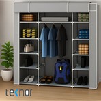 Teknor Gri Çift Yandan Raflı Bez Dolap Modern Tasarım 130 cm Geniş Depolama Alanı