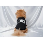 Taraftar Serisi 1903 Yazılı Köpek Sweatshirt - Küçük Irk Uyumlu Siyah Beyaz Giysi