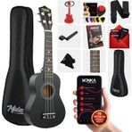 Midex UKX-233BK Siyah Concert Ukulele 23" Boyutlu Gül Ağacı Klavye ile Akustik Performans