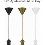 Naturesha E27 Duy Tesisatı - Ayarlanabilir Askı Takımı - Siyah, Beyaz ve Antik Gold Renk Seçenekli Avize Kablosu