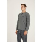 Kly Erkek Midi Yaka Pijama Takımı Şık Tasarım